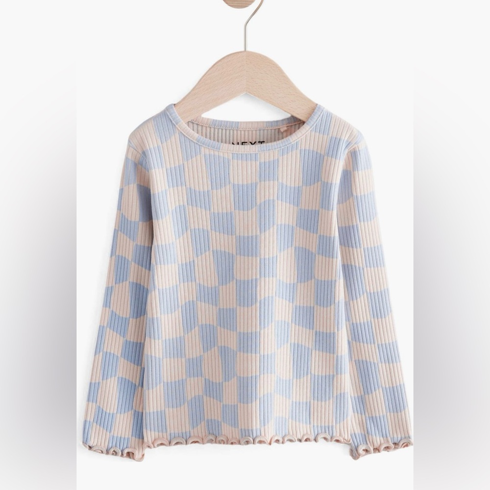 NEXT Kid’s Checkerboard Rib Long Sleeve Top